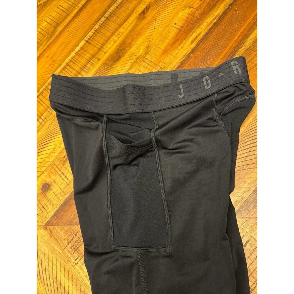 Jordan Sport 3/4 Tights Men’s Medium Black Dri-FIT Compression Pocket